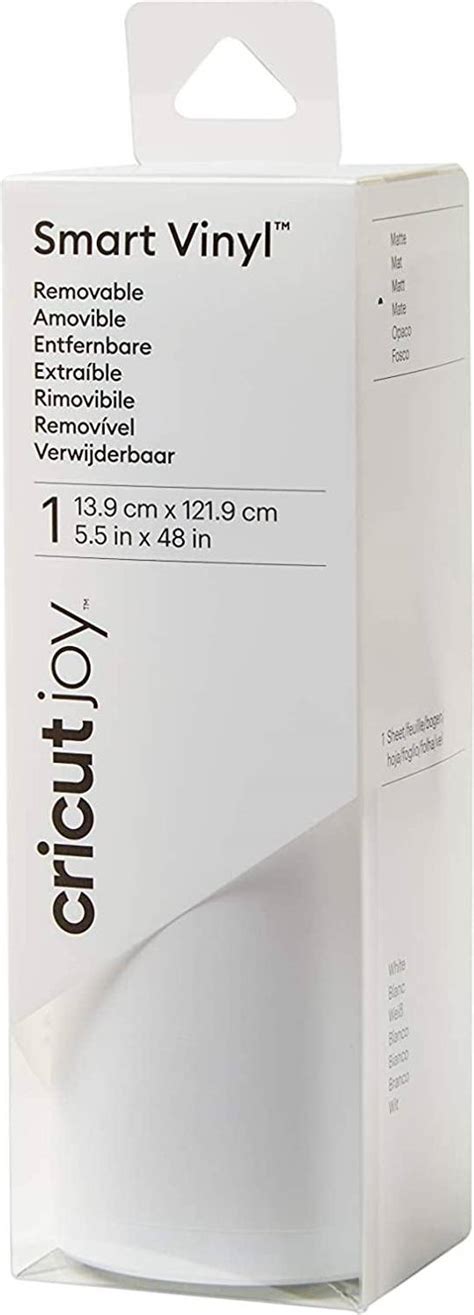 Cricut Joy Smart Vinyl Removable 14x122cm (White); Auto-loads for continuous cuts without a cutting mat; Removes without residue; For Cricut Joy™